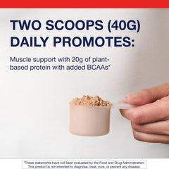 Scoop in bowl measuring Metagenics Perfect Protein for precise daily use.