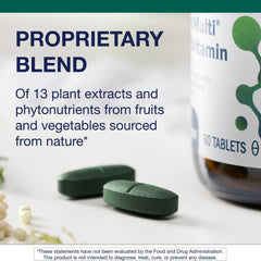 Metagenics PhytoMulti with Iron tablets pour demonstrates easy daily dosing.
