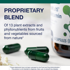 Nutrition facts label for PhytoMulti showing ingredient transparency.