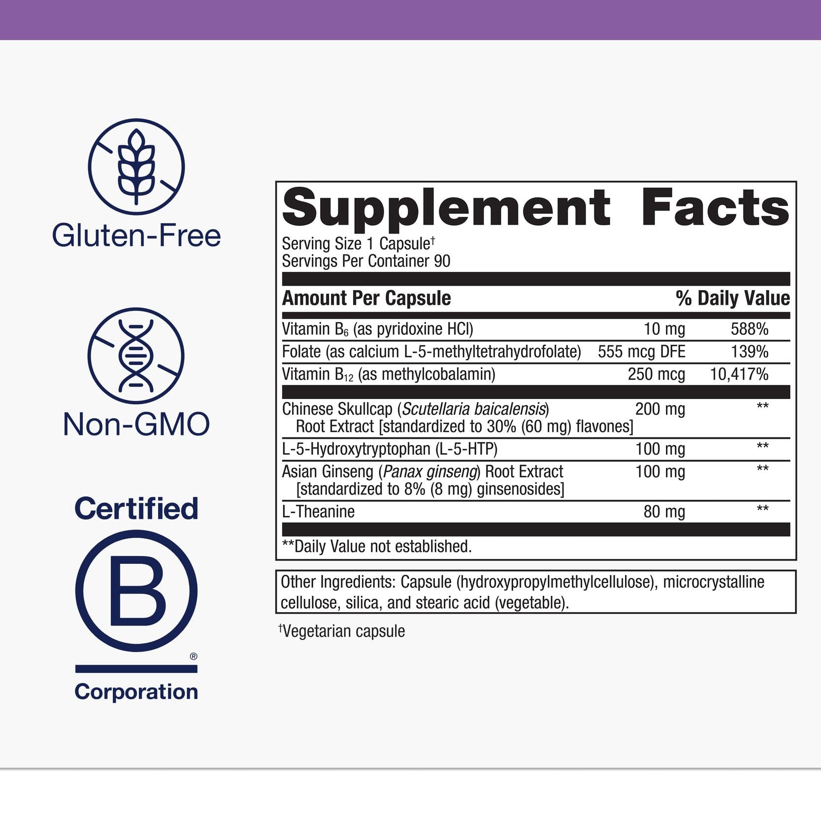 Metagenics SeroSyn bottle label highlighting mood and sleep support ingredients