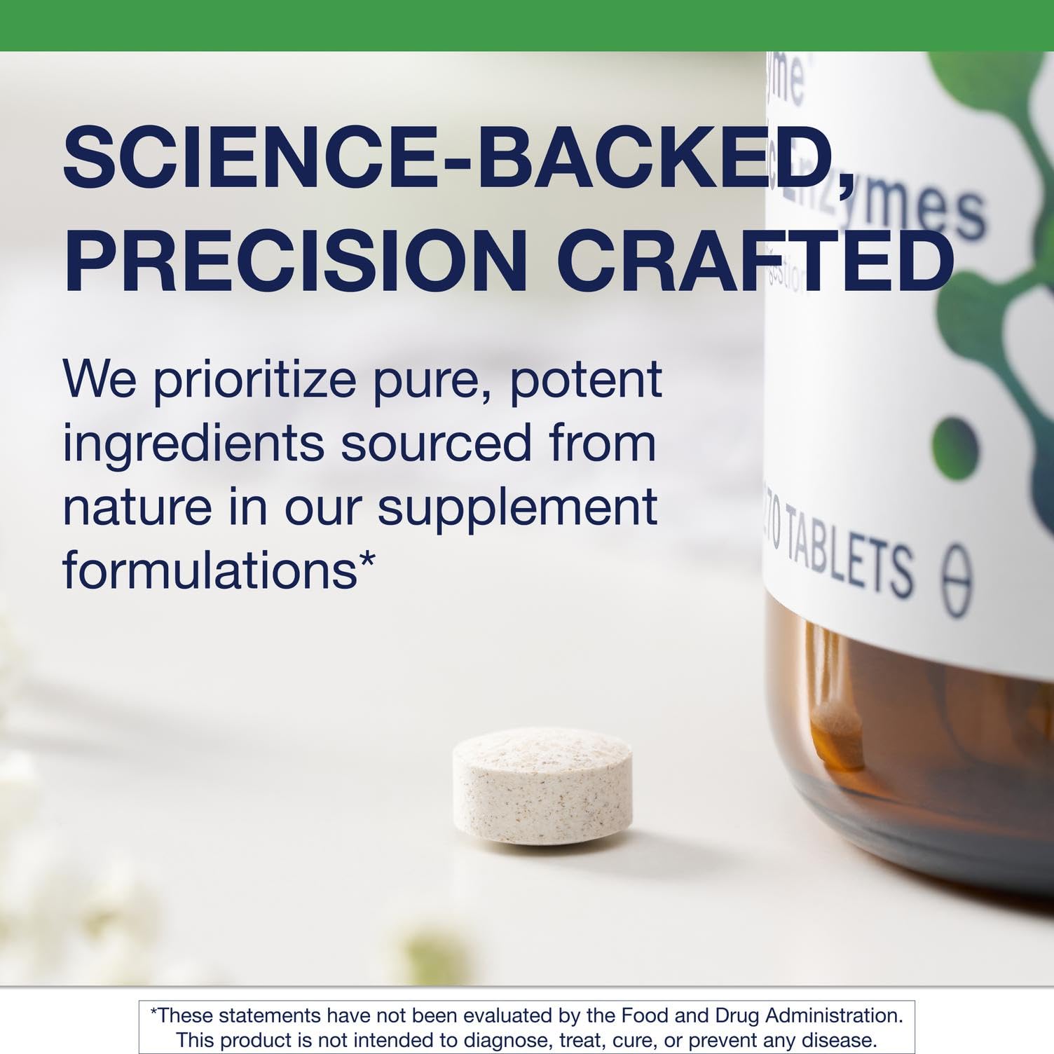 Packaging with enzyme icons illustrating protein, fat, and carbohydrate digestion