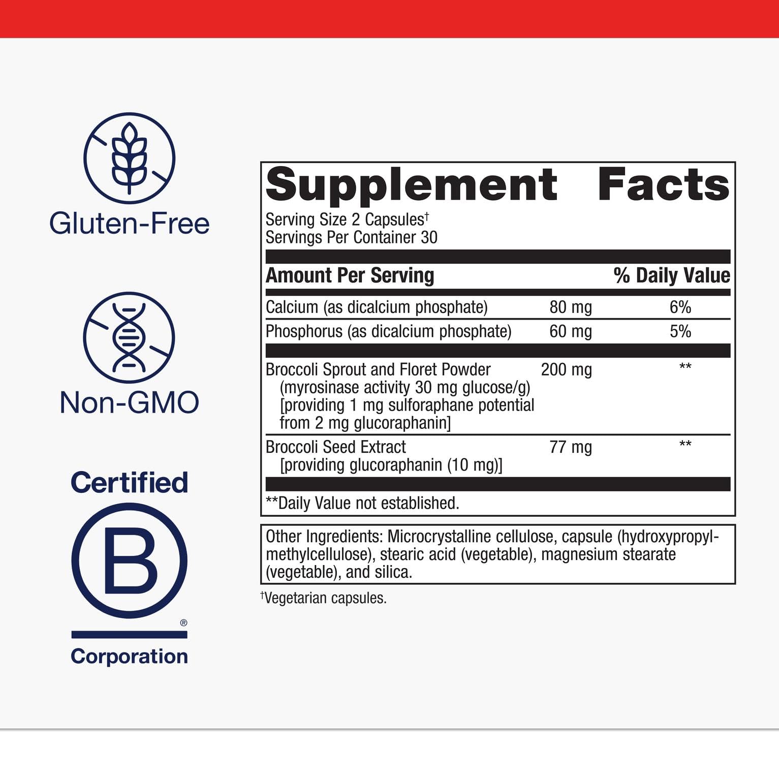 SulforaClear capsules close-up showing convenient vegan capsules for antioxidant care