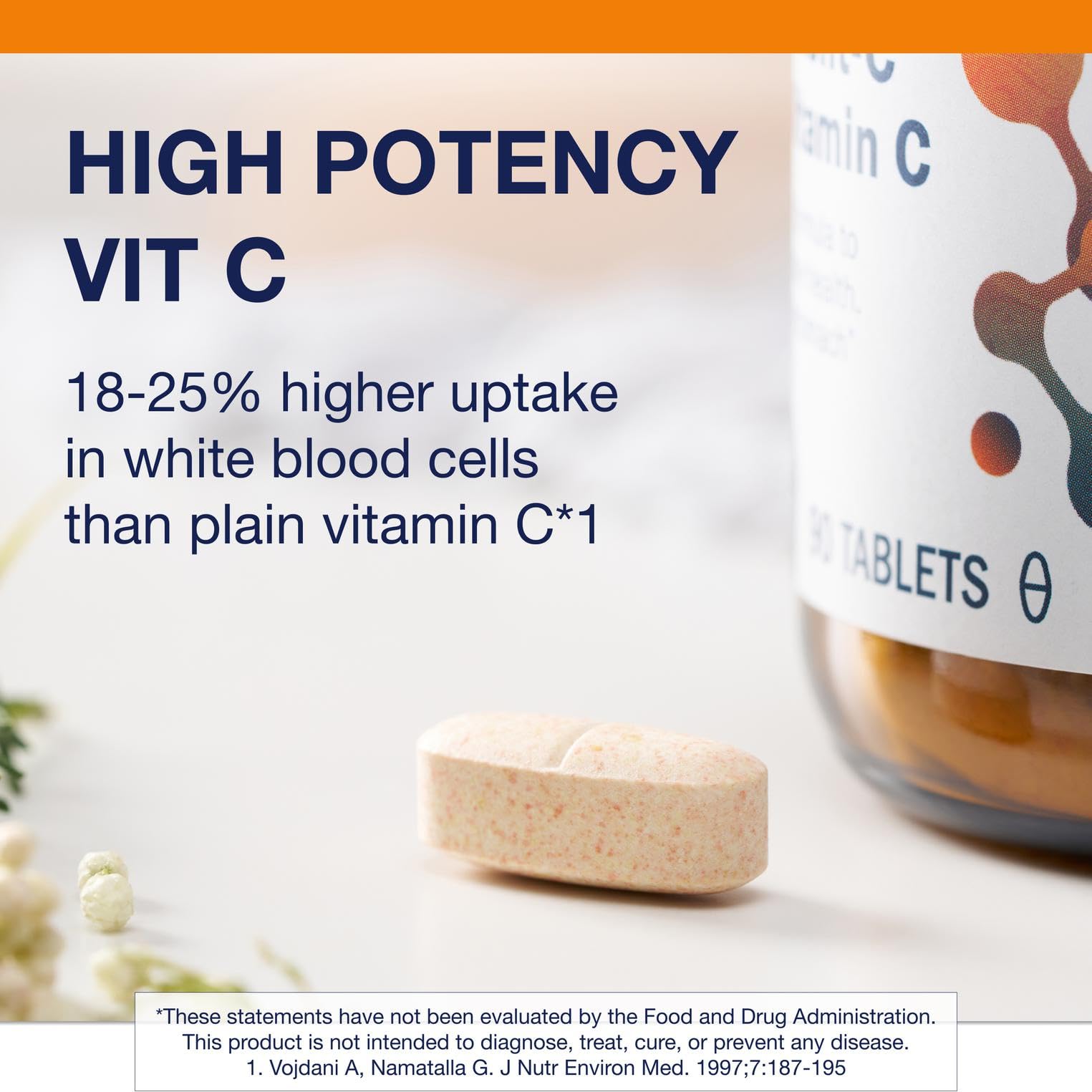 Metagenics Ultra Potent-C 1000 pouring tablets into glass for easy intake.