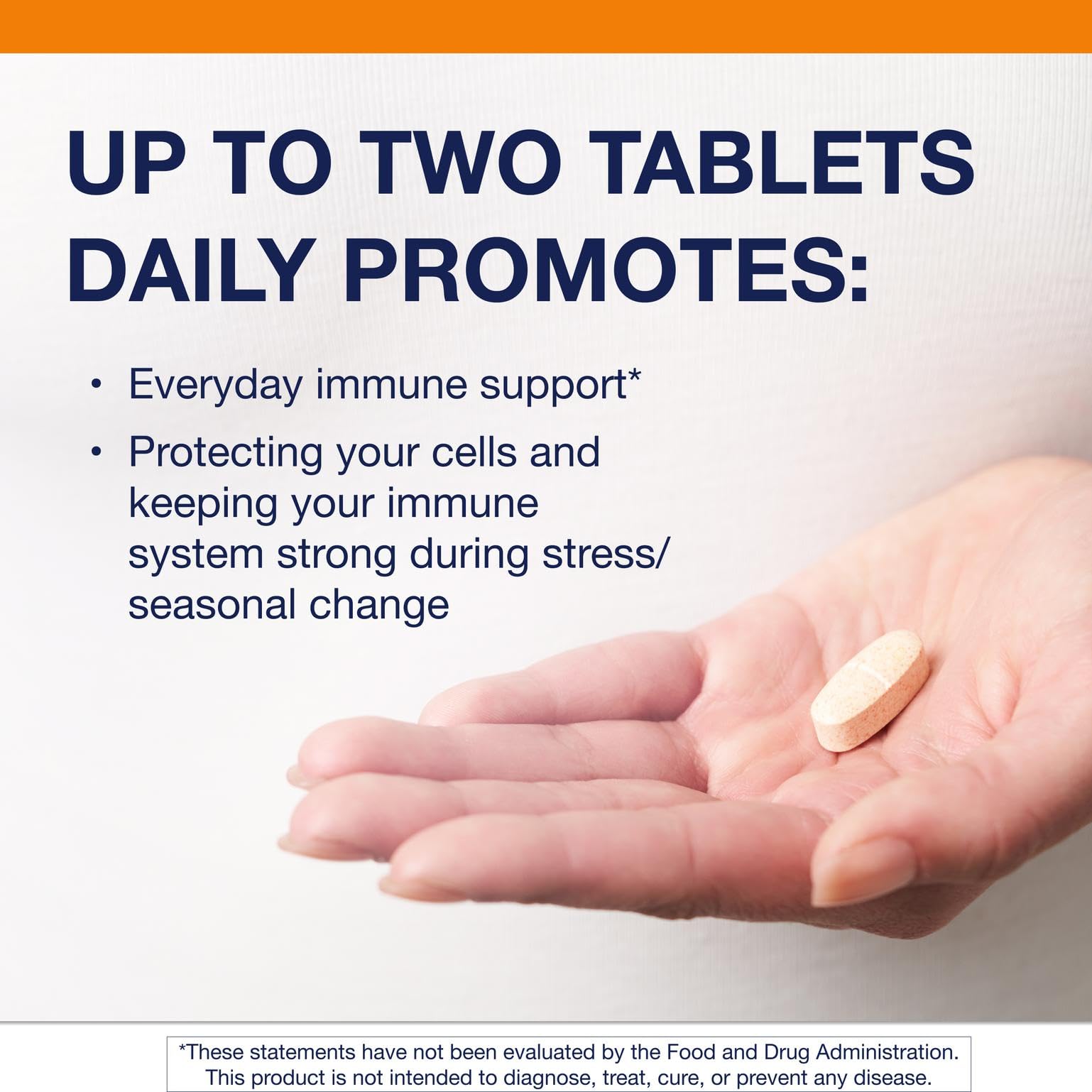 Metagenics Ultra Potent-C 1000 tablet close-up highlighting buffered formulation for gentleness.