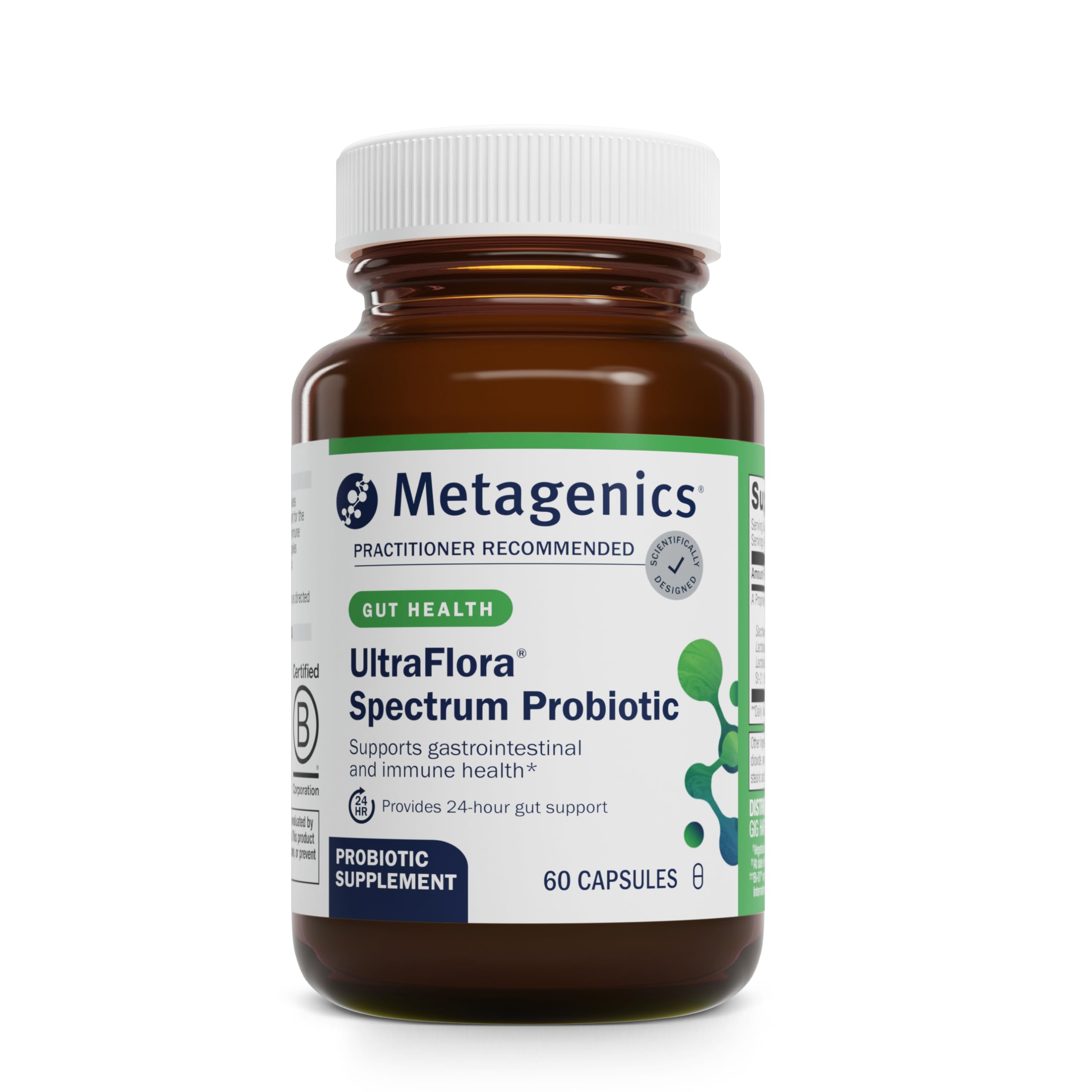 Metagenics UltraFlora Spectrum bottle front for daily probiotic routine