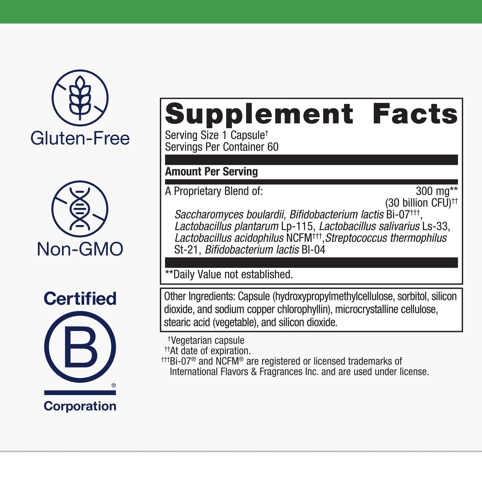 Metagenics UltraFlora Spectrum capsules close-up showing easy daily intake