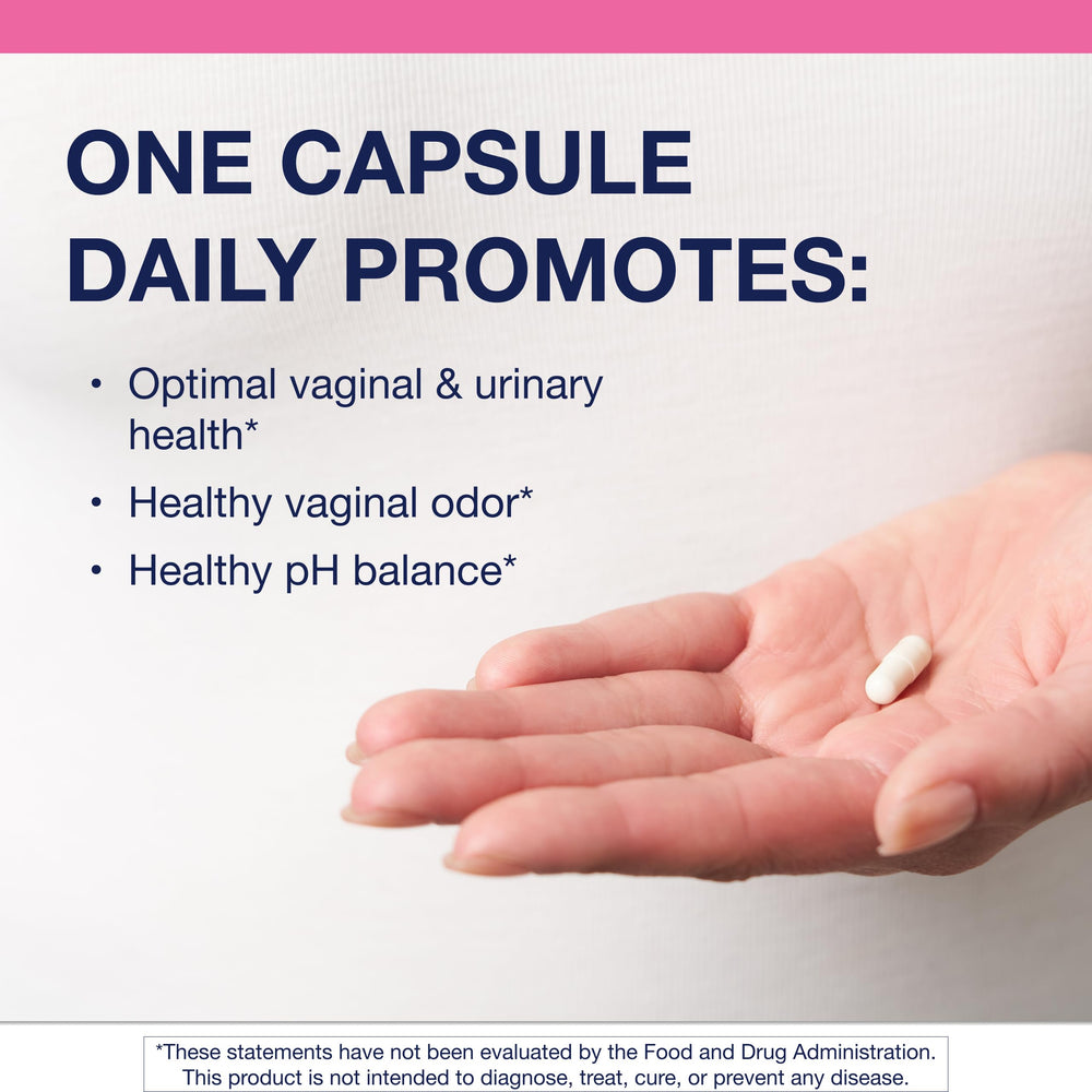 Metagenics UltraFlora Women's capsules: convenient one-a-day dosing for ongoing urinary comfort.