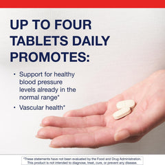 Detail of Vasotensin label highlighting non-GMO and gluten-free features.