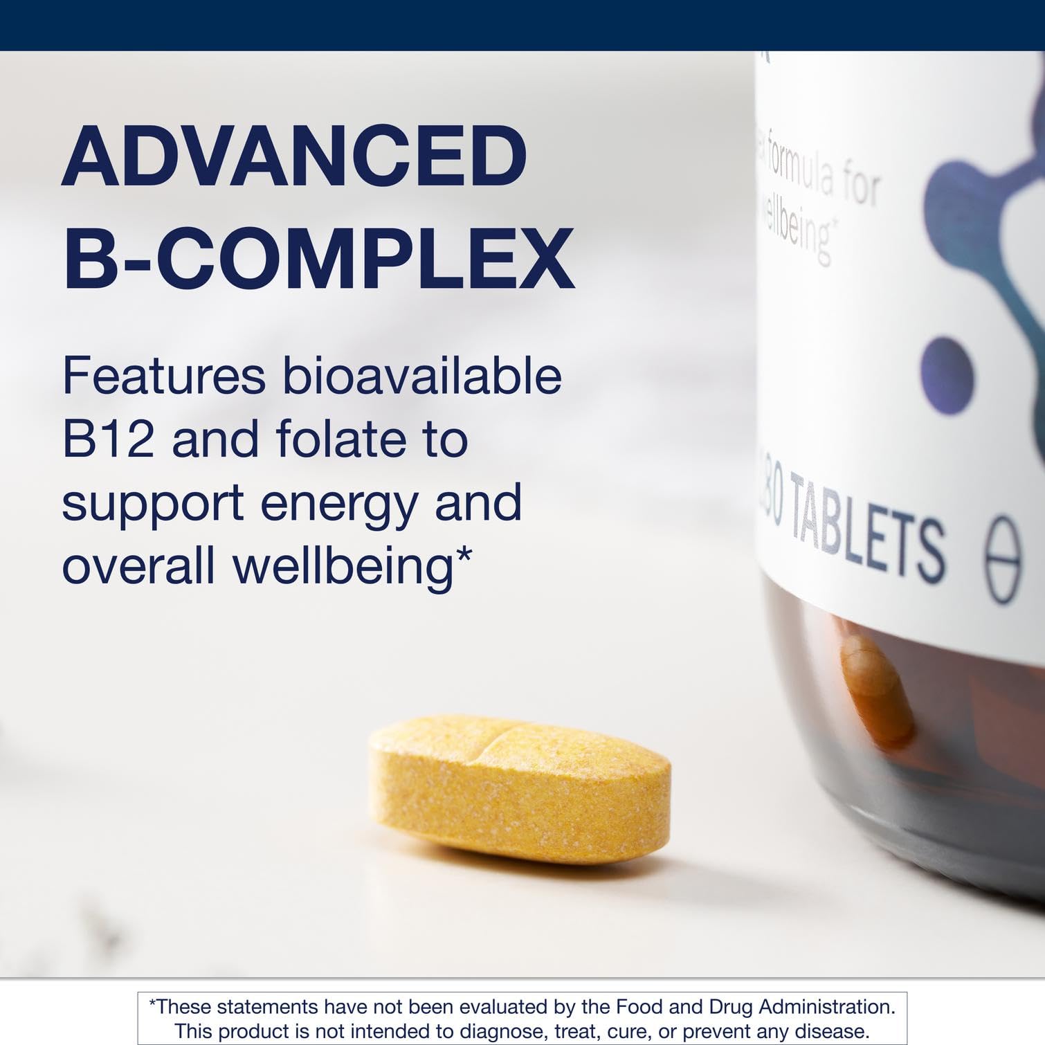 Metagenics bottle pour shot demonstrates easy daily dosing for energy and mood.