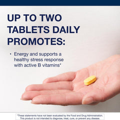 Metagenics Vitamin B-Complex tablets close-up highlighting nervous system support.