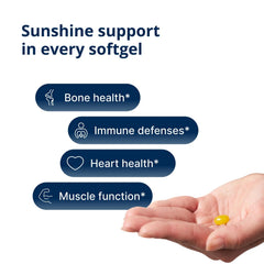 Metagenics Vitamin D3 + K softgel close-up highlighting immune support.