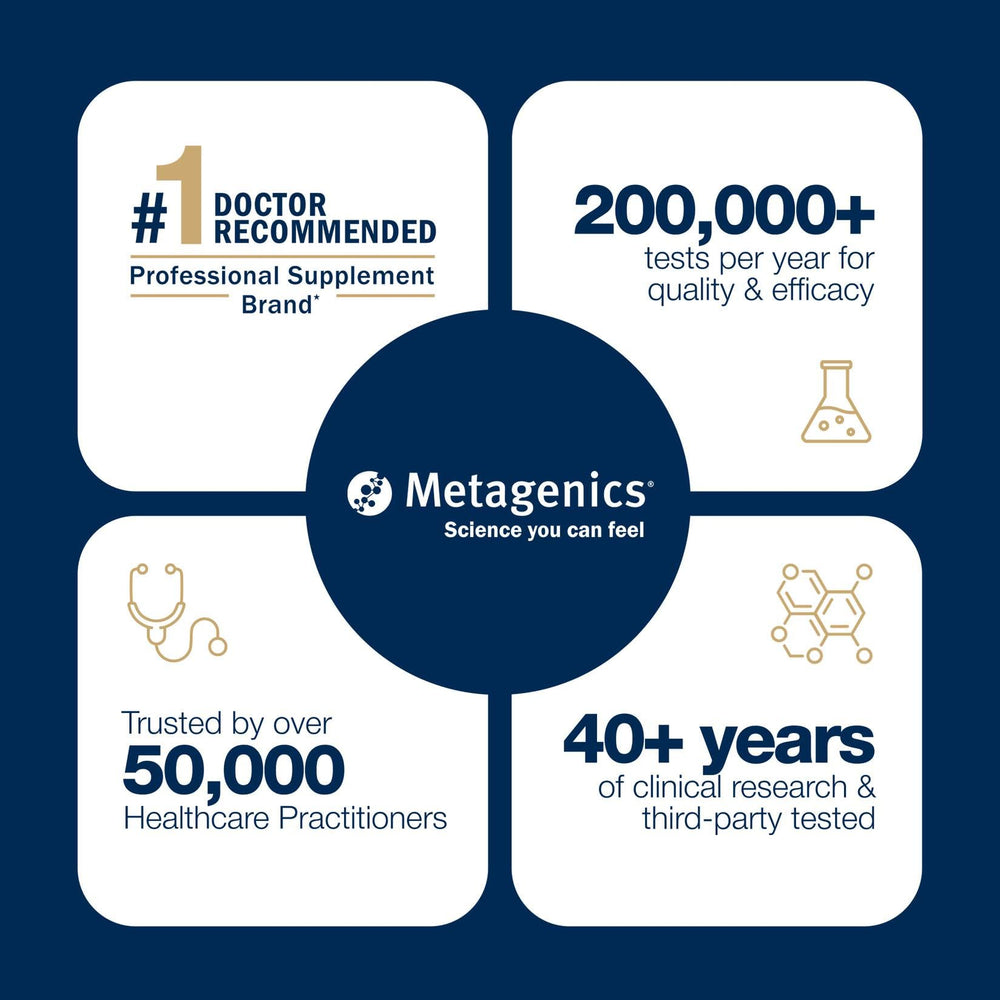 Metagenics D3 + K softgel close up with label.