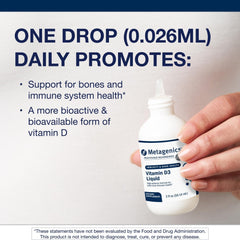 Metagenics Vitamin D3 liquid kid-friendly dosing for family use