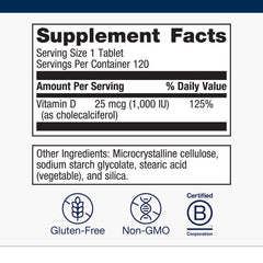 Close-up of Metagenics Vitamin D3 tablets prepared for daily intake.