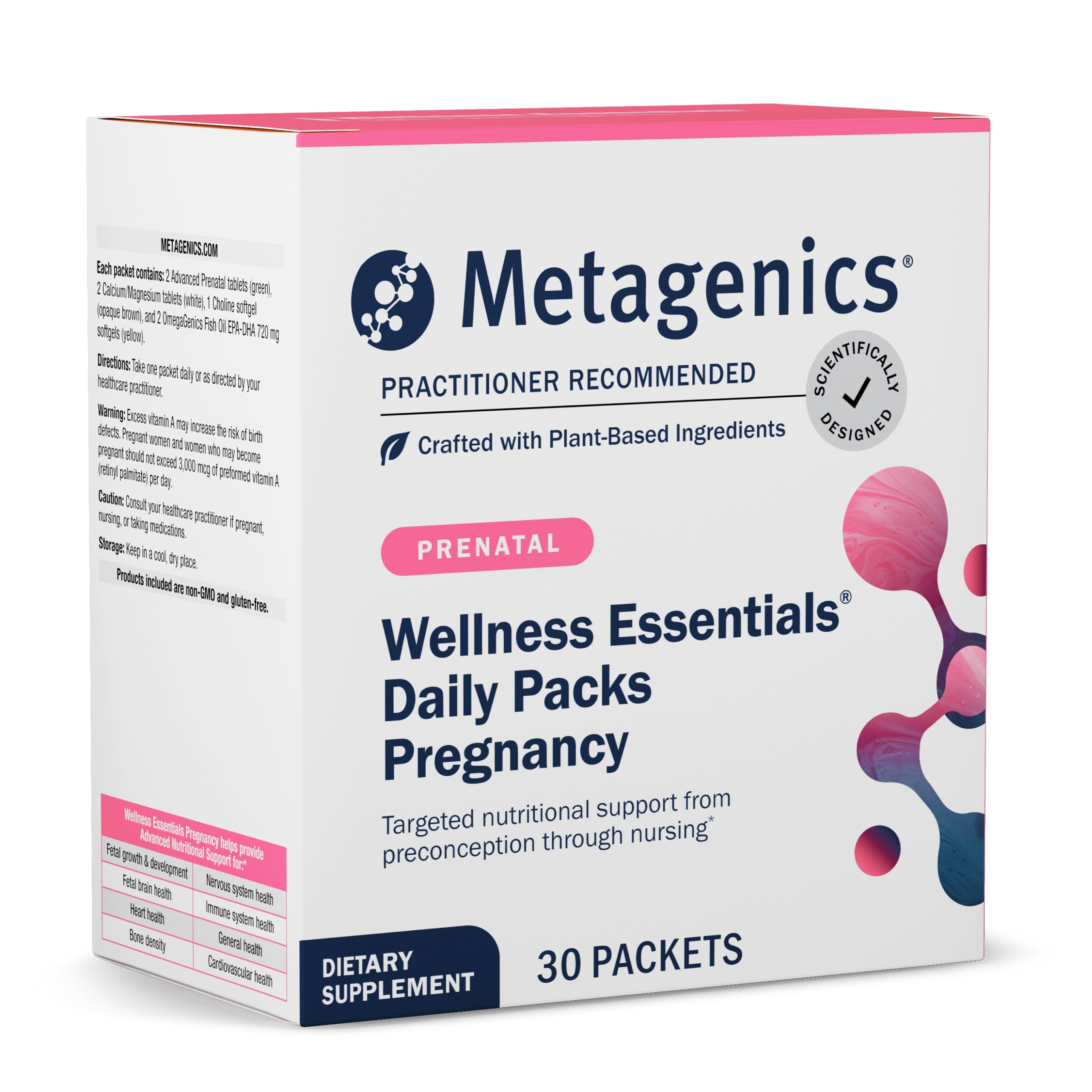 Metagenics Wellness Essentials Pregnancy pack front for daily prenatal support.
