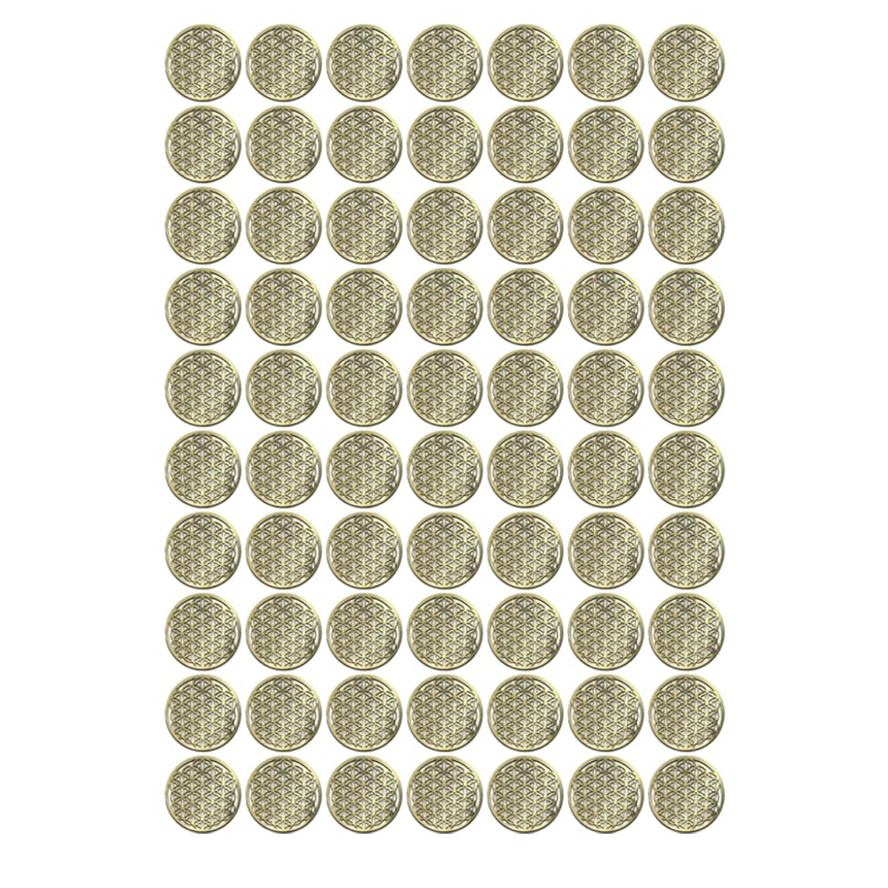METAL ARTEM Flower of Life gold sticker decorating a notebook for a refined look