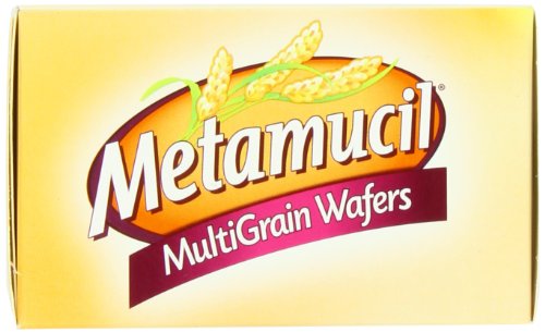 Metamucil Meta Apple Crisp wafers on kitchen counter.