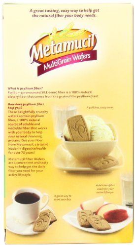 Serving slice of Metamucil Meta Apple Crisp wafers on a plate.