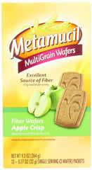 Snack bag with Metamucil Meta Apple Crisp wafers ready to grab.