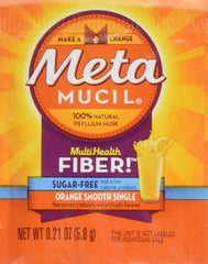 Metamucil Multifiber Singles orange smooth pack for on-the-go fiber support.