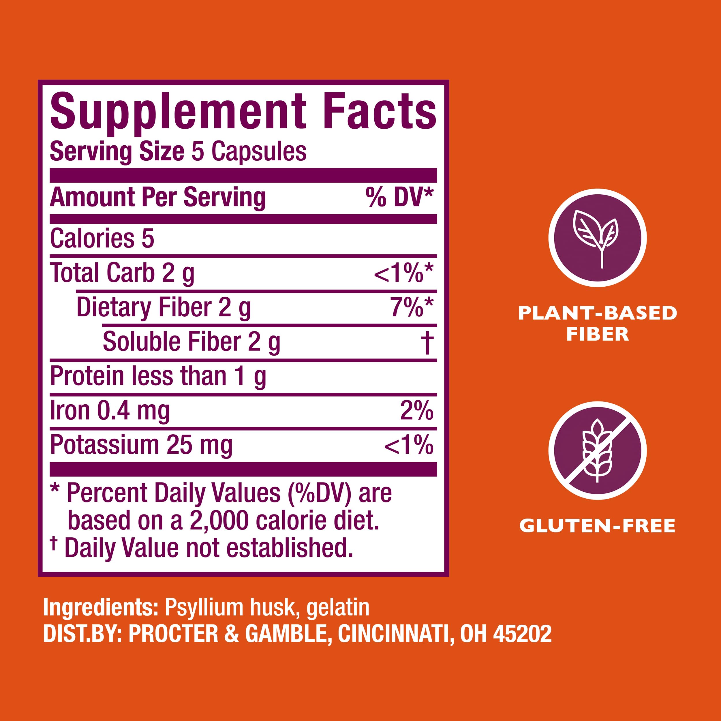 Metamucil no-added-sweetener visual emphasizes pure psyllium fiber benefits.