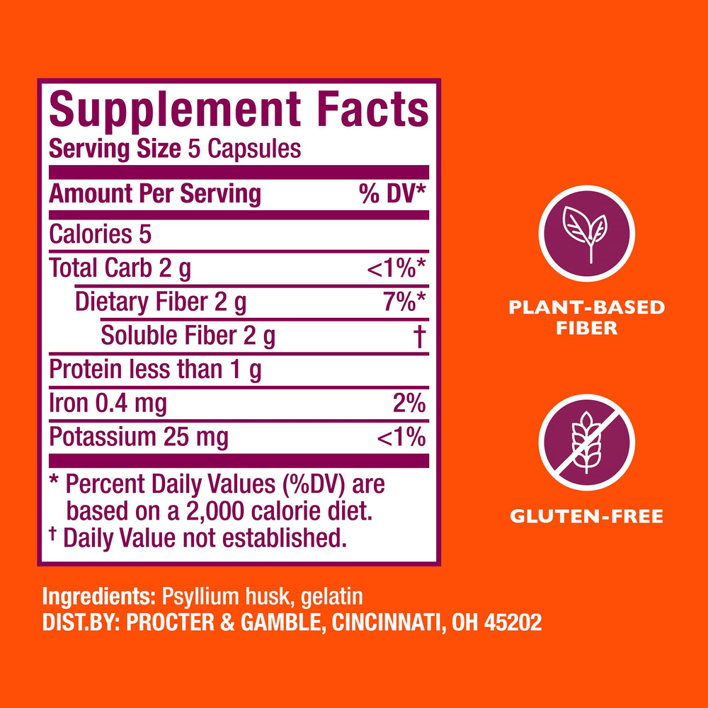 Metamucil no-added-sweetener visual emphasizes pure psyllium fiber benefits.