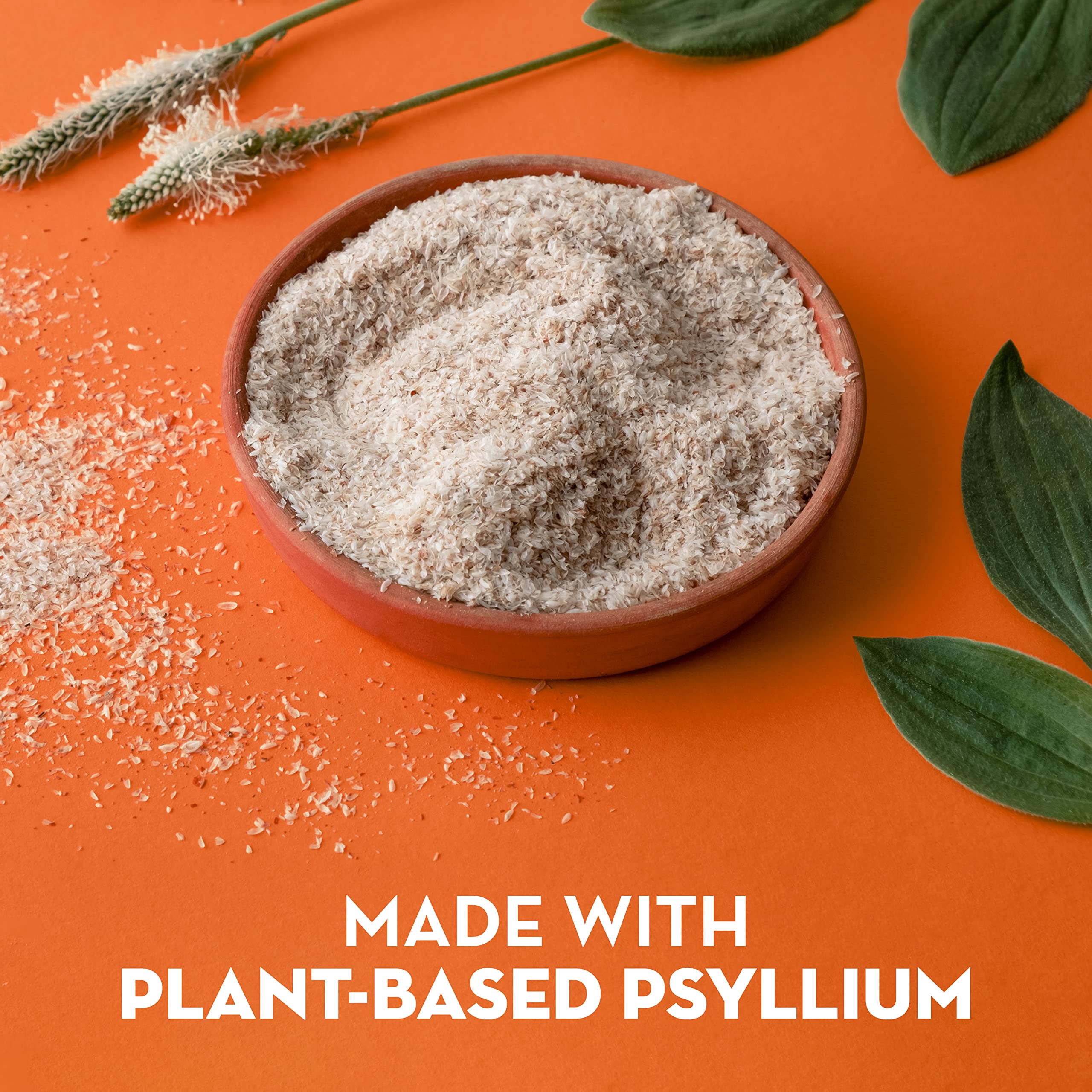 Metamucil psyllium husk capsules ready for daily routine with water