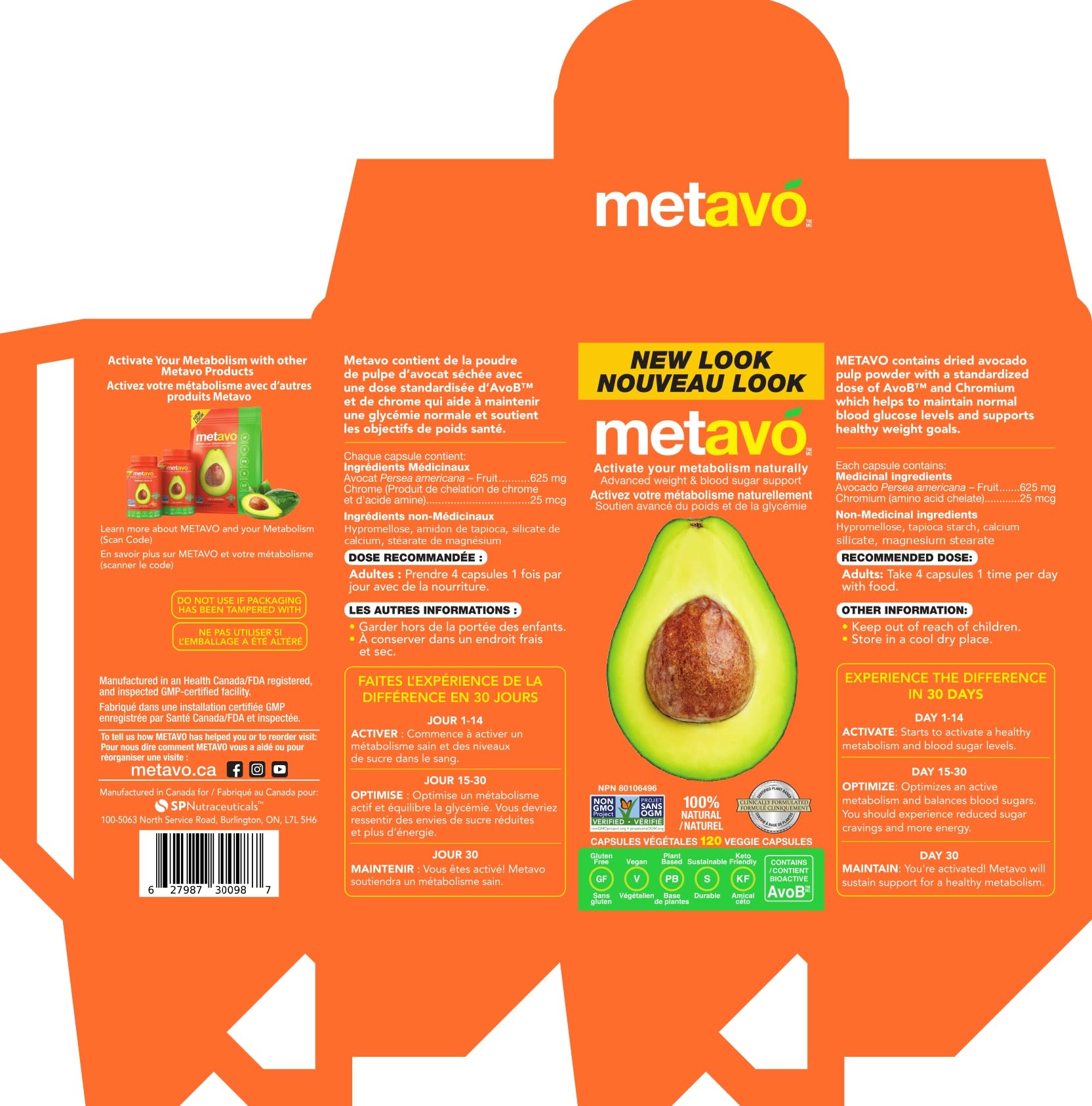 Metavo Advanced GLP-1 shelf packaging in a clean display