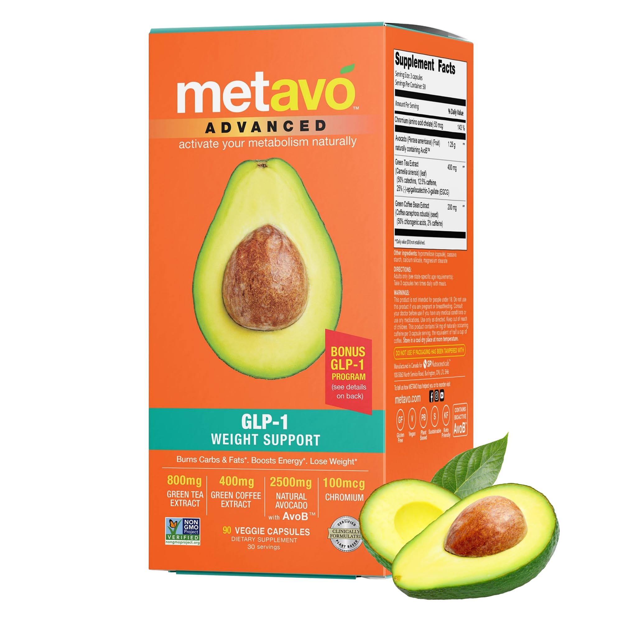 Metavo Advanced Weight Support capsules arranged for daily intake