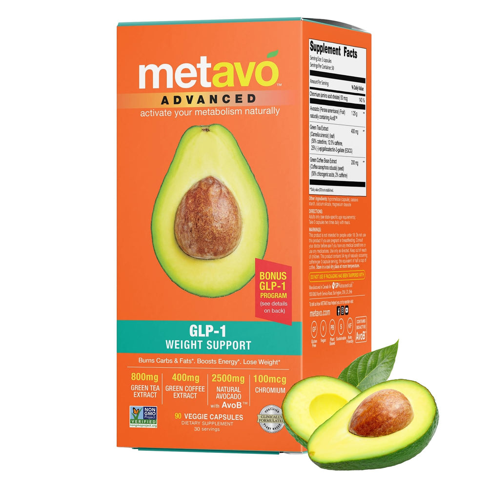 Metavo Advanced Weight Support capsules arranged for daily intake