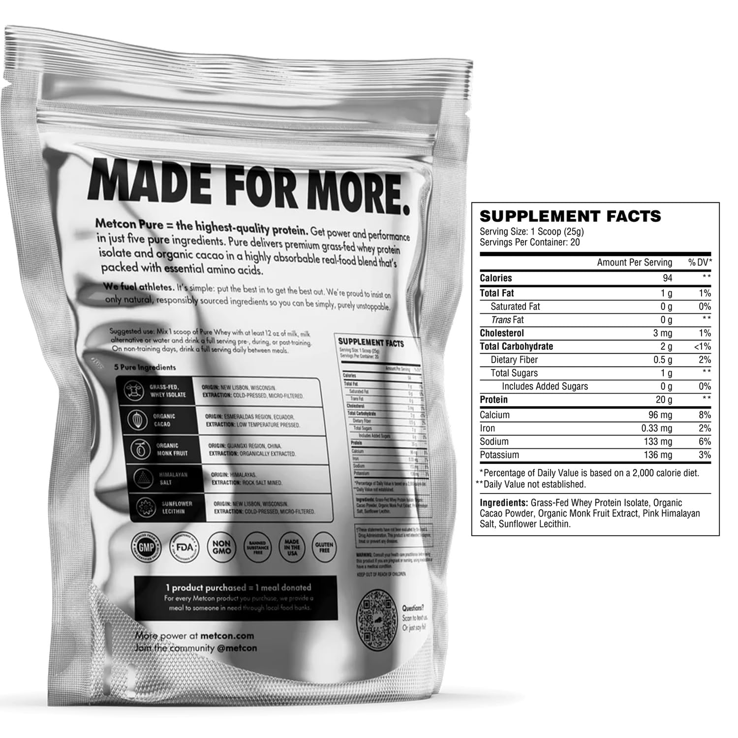 MetCon Whey Protein Isolate scoop with cocoa flavor for a quick post-training protein boost.