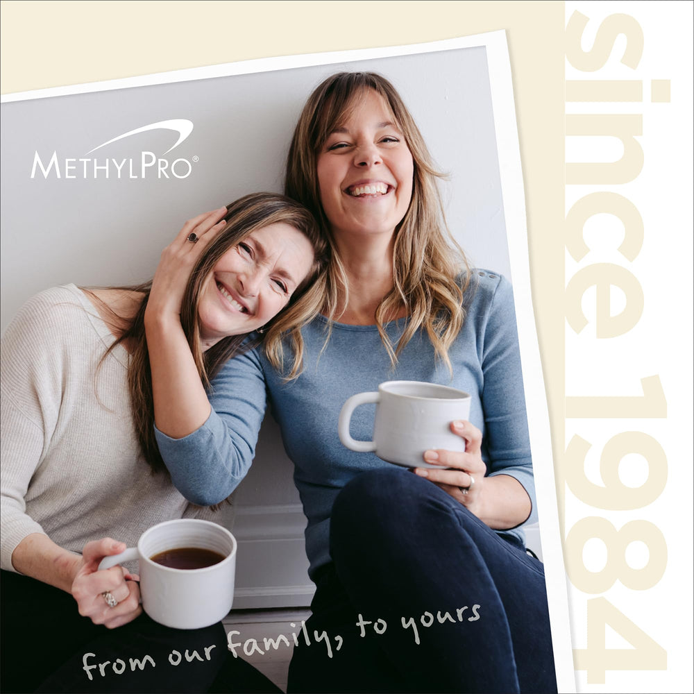 Close-up dosage info on MethylPro packaging.