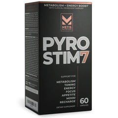 METISNutrition Pyro Stim7 bottle ready for daily energy and metabolism support.