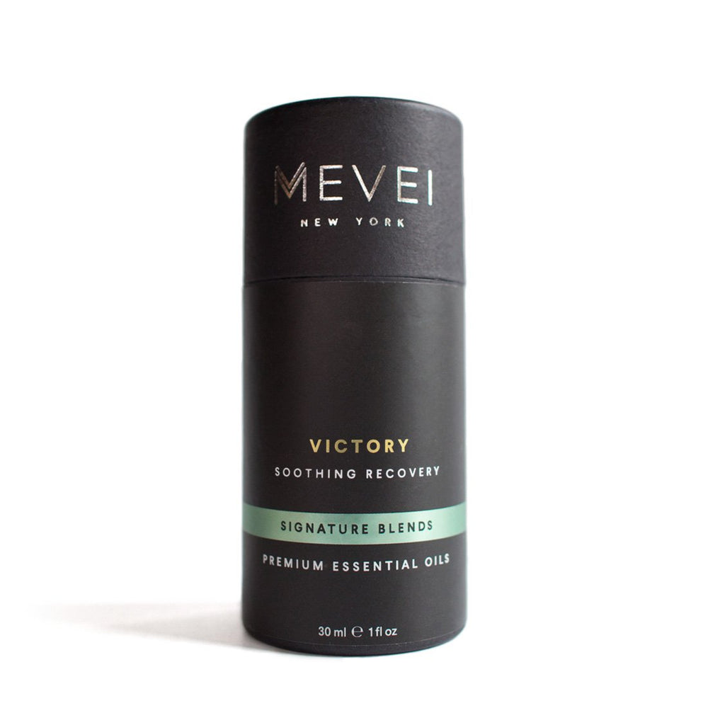MEVEI Victory massage application demonstrating sensory aroma for soothing moments after training.