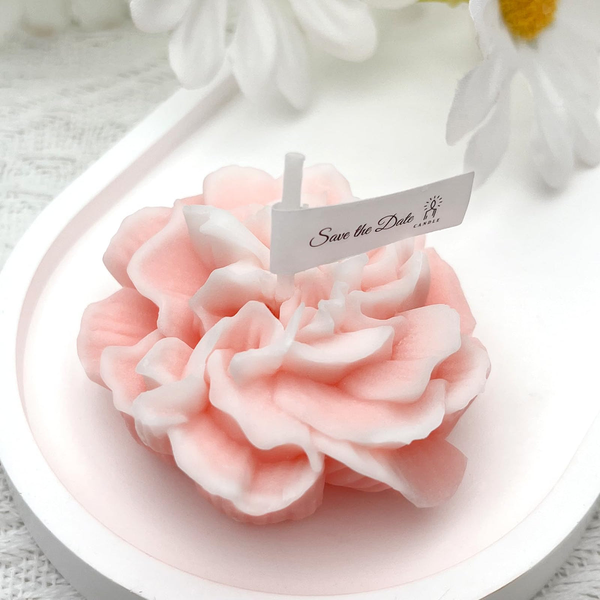 Mewealth Carnation Candle flower design glows softly for intimate ambience.