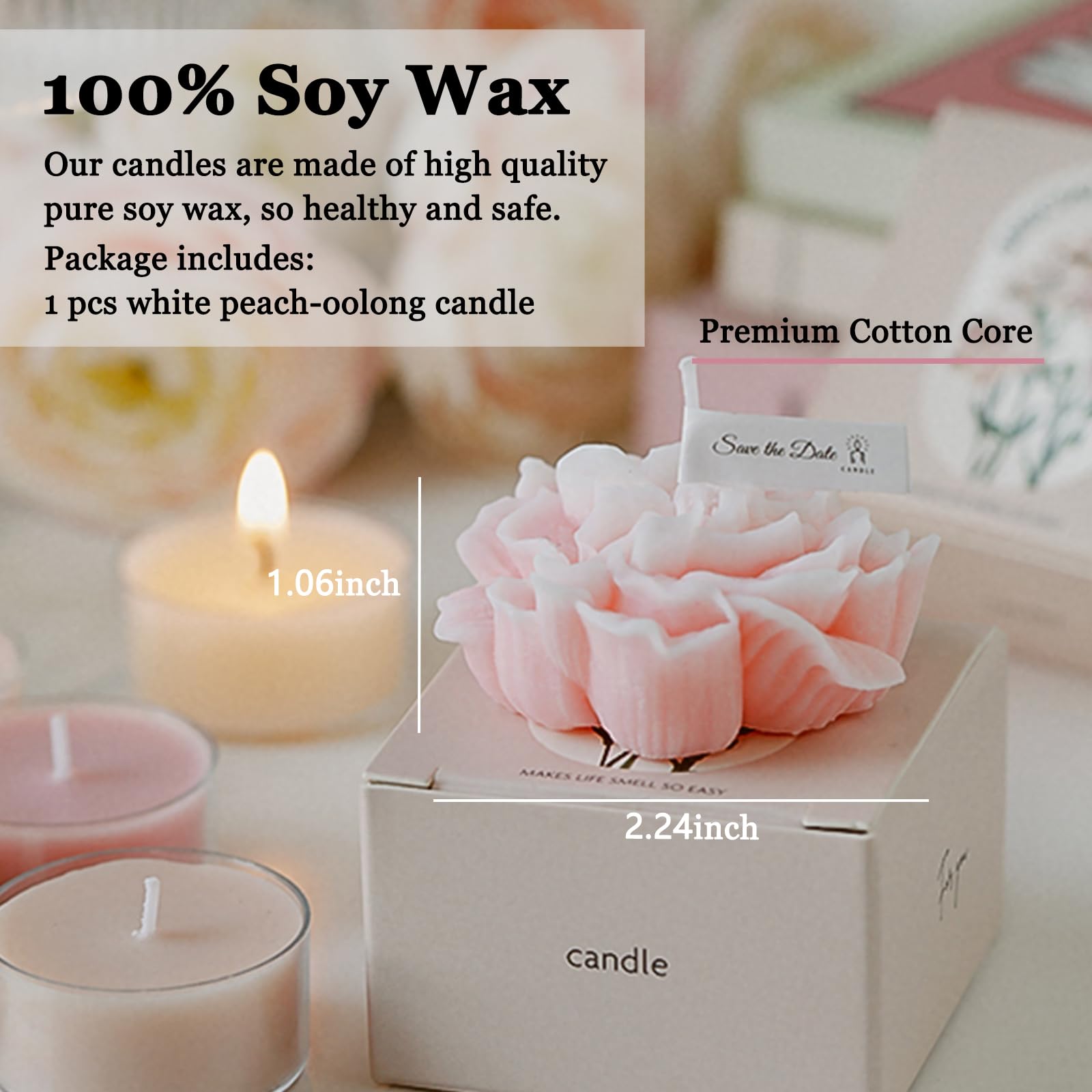 Mewealth Peach Oolong Tea scent fills smaller spaces with a refreshing aroma.