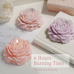 Mewealth Peony Candle with subtle rose-like scent for unwinding