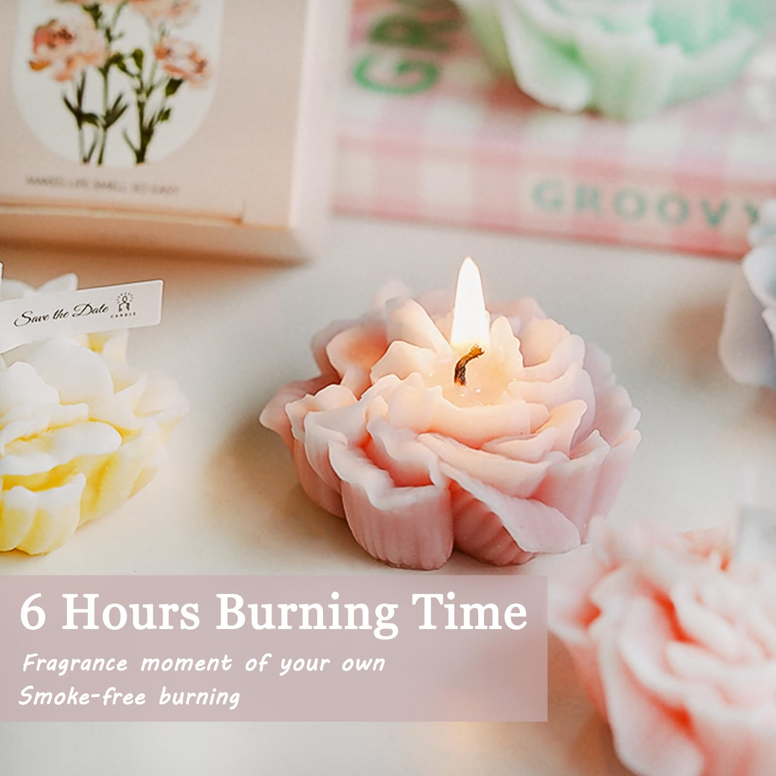 Mewealth Soy Wax candle offers long-lasting burn for cozy evenings.