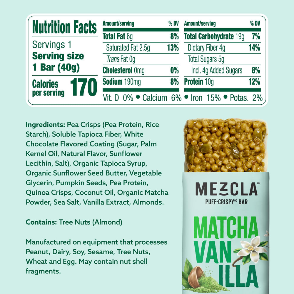 Mezcla 10g Plant Protein bar delivers protein-powered energy for meals or workouts.