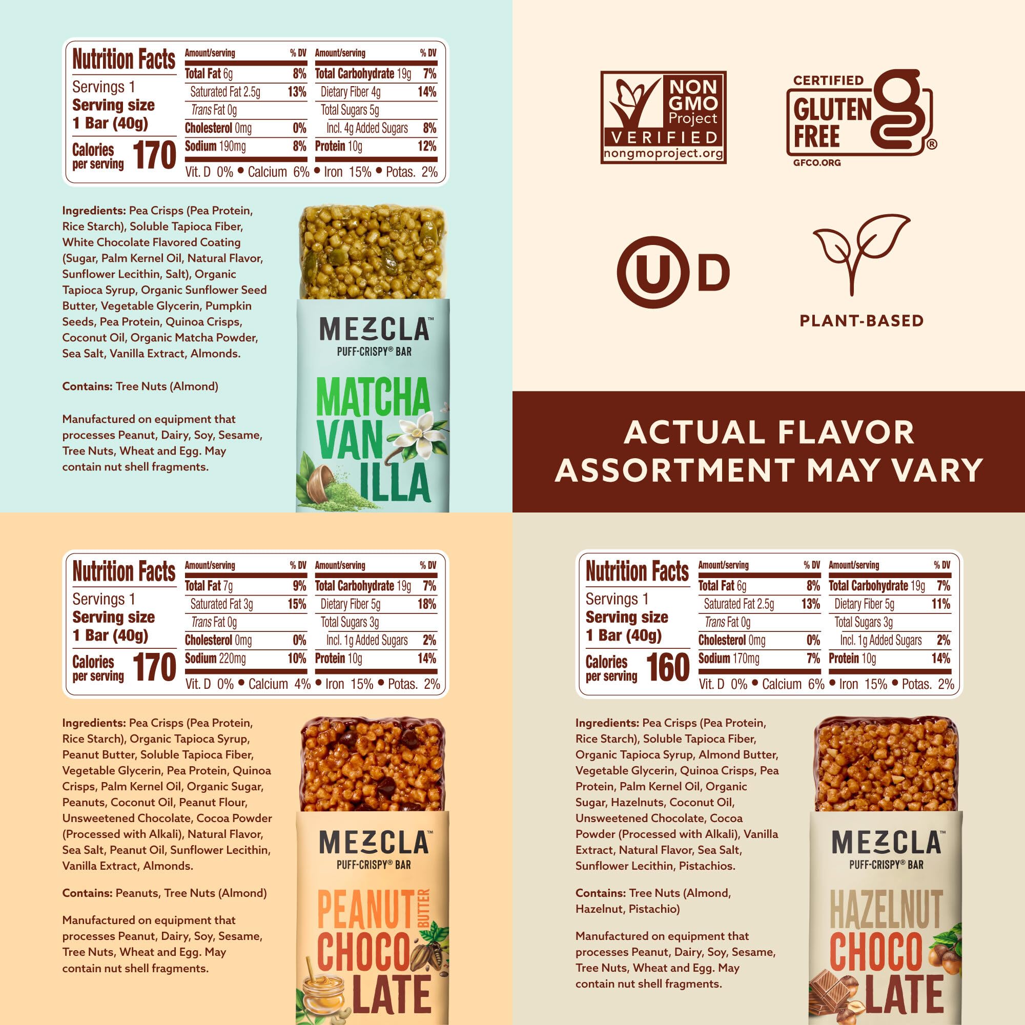 Mezcla Puff Crispy Bar multi-flavor pack shot highlighting diverse flavor options.