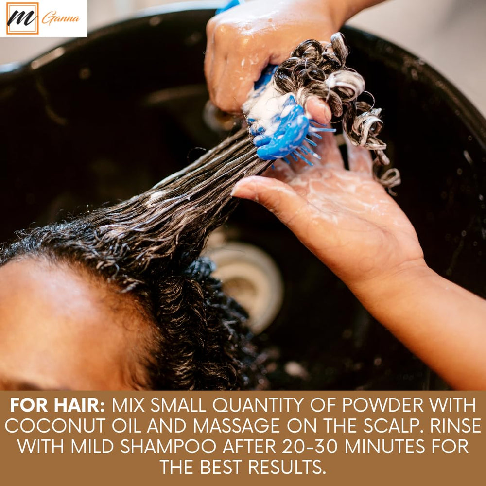 mGanna Belgiri powder in a DIY hair mask for healthy shine