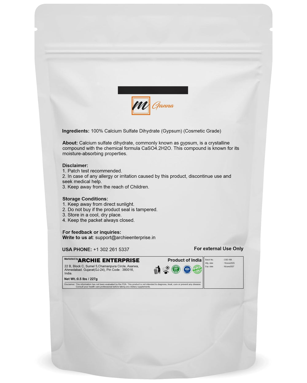 mGanna gypsum powder for water treatment supports filtration and clarity
