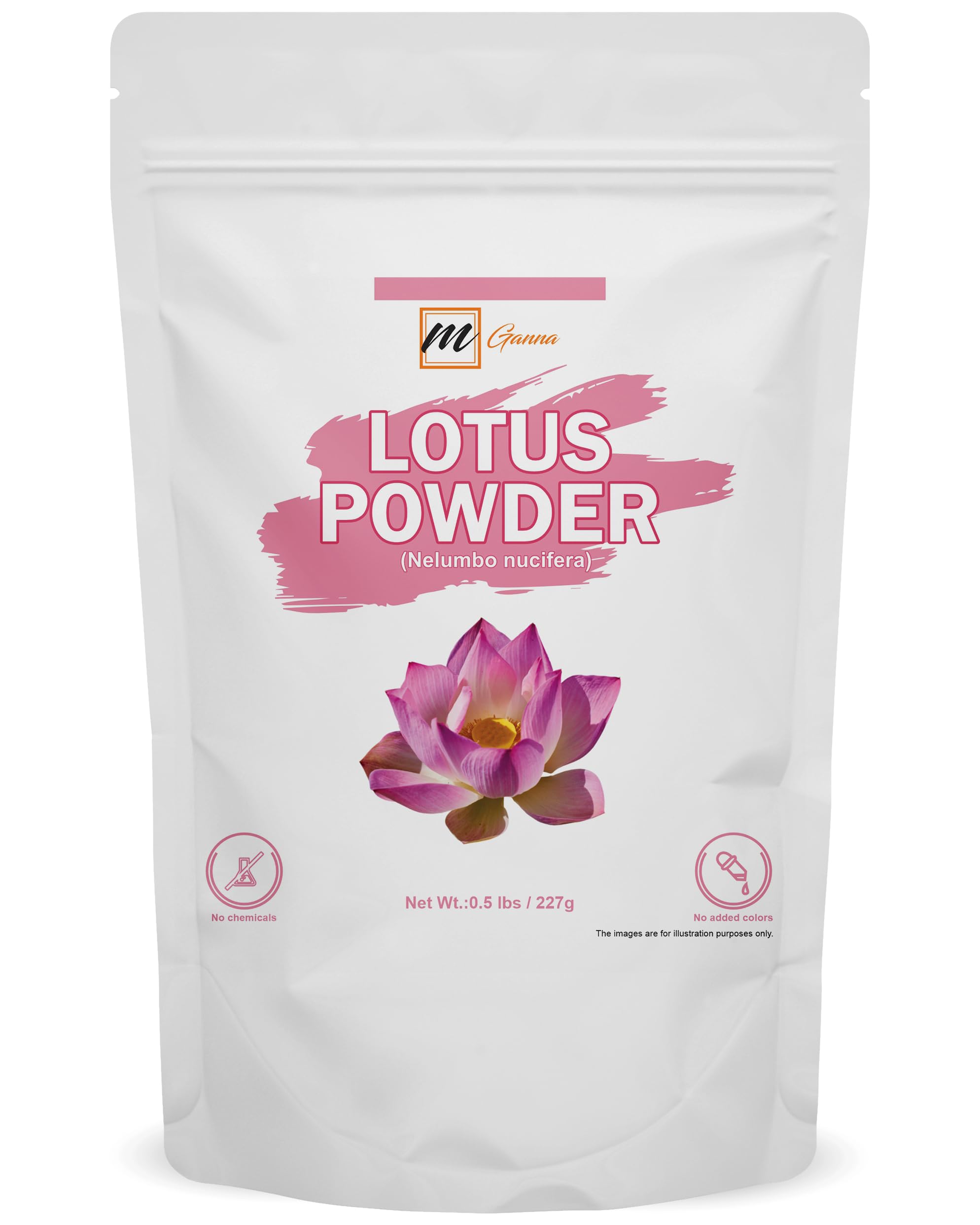 mGanna lotus flower powder jar for cooking and skincare