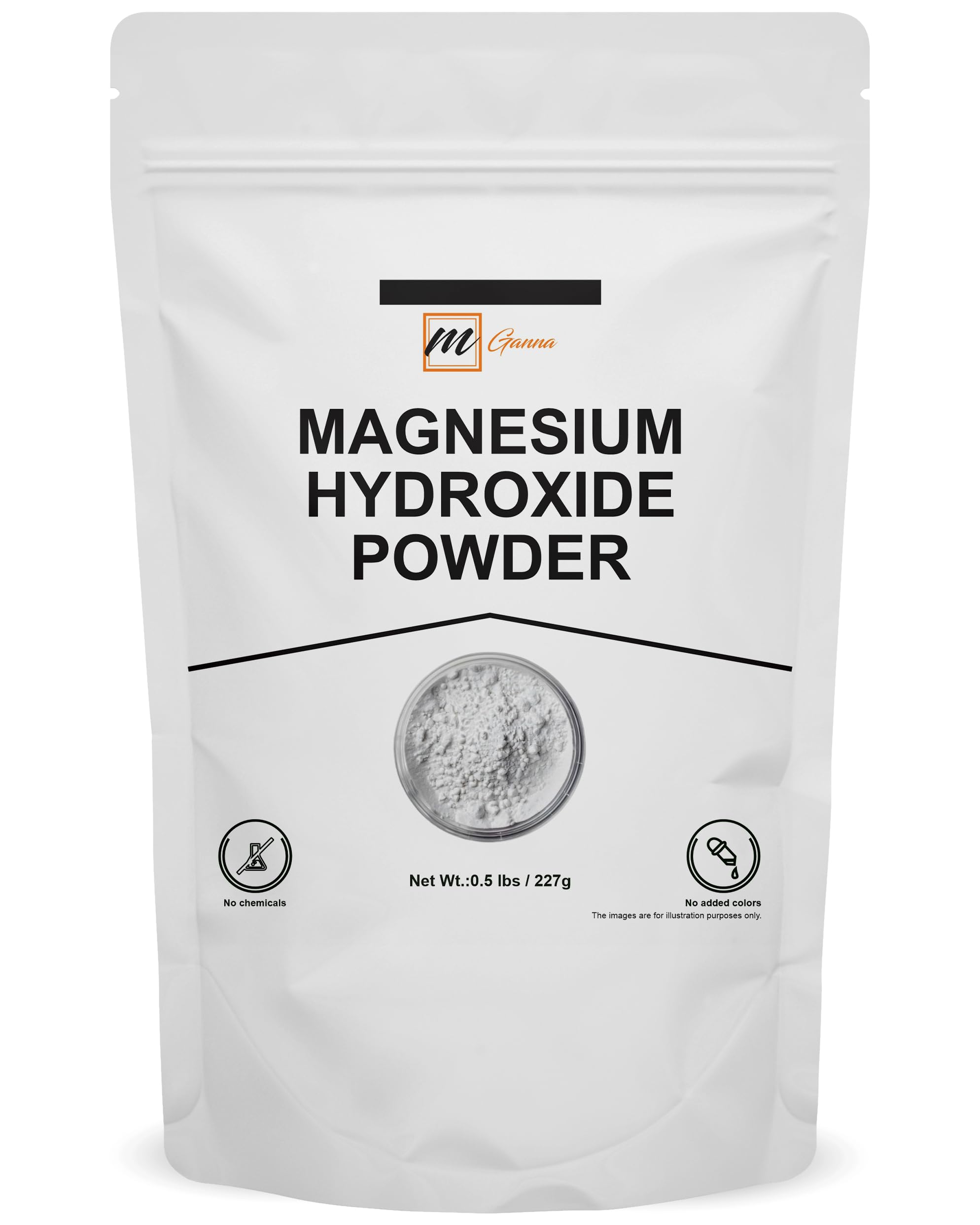mGanna magnesium hydroxide powder tub—premium formula for daily wellness routines.