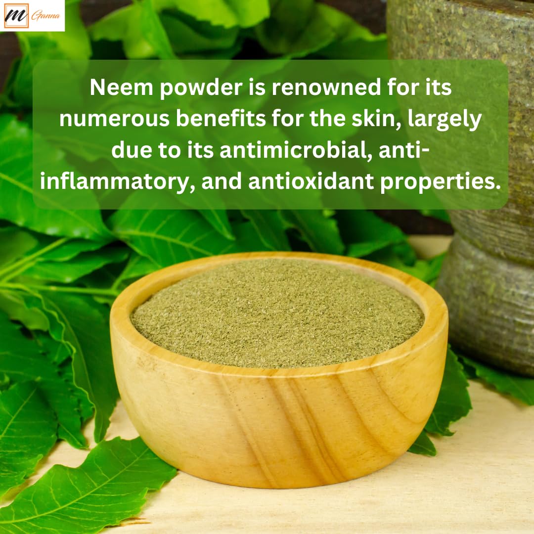 mGanna neem powder DIY skincare setup for clean routines.