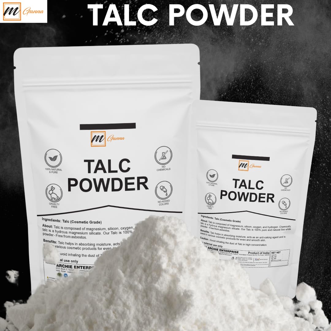mGanna talc powder used in cosmetic formulations for a smooth base.