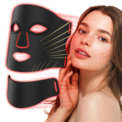 MHPoycd red light therapy face neck mask front view for at-home spa routine
