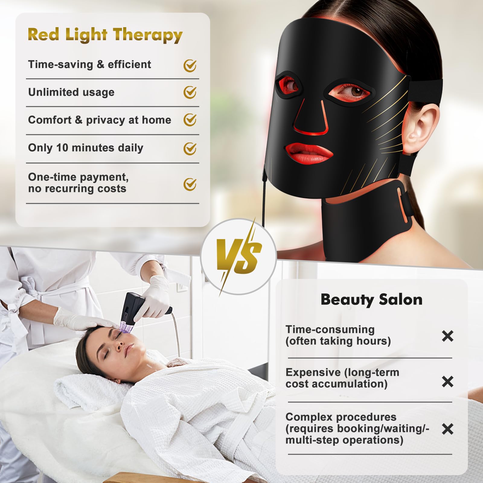 MHPoycd red light therapy mask includes manual and accessories for easy setup