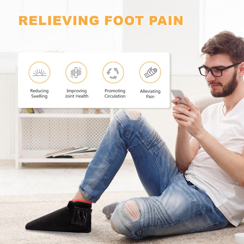 Miaimther red light therapy shoe control panel close-up highlights adjustable heat and intensity.