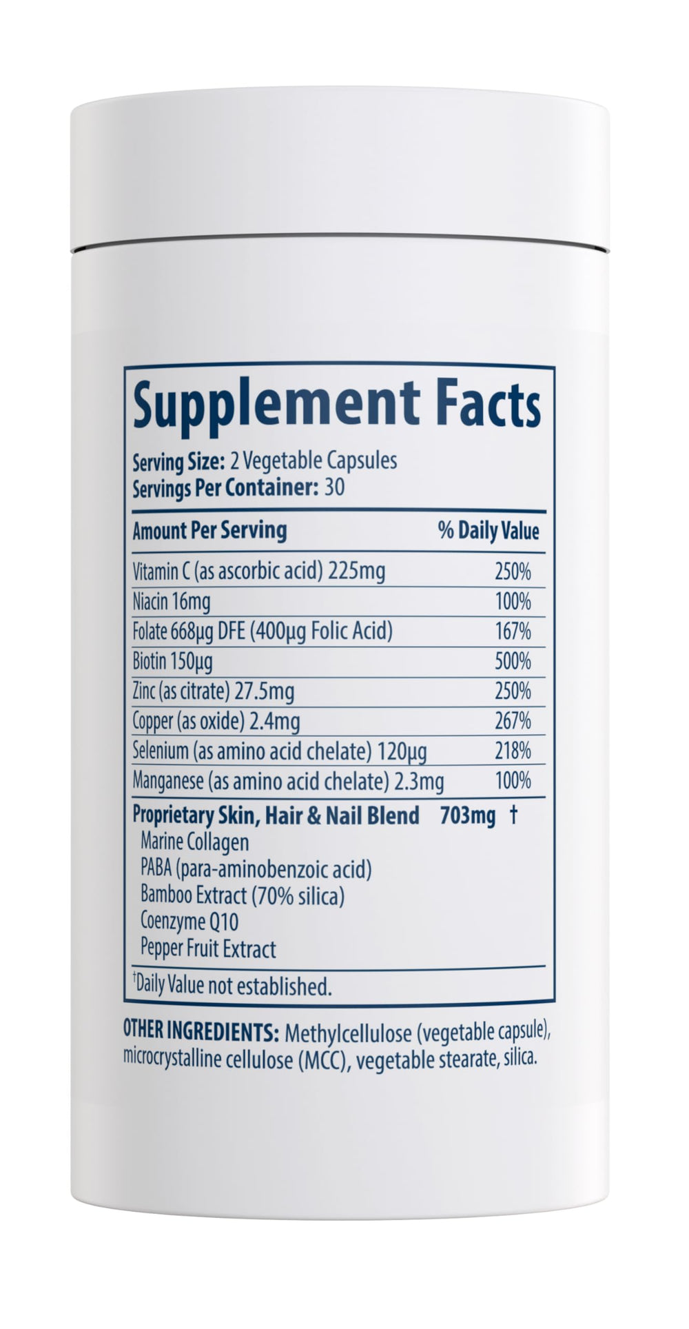 MiamiMD Total Beauty Matrix capsules for hair, skin, and nails.